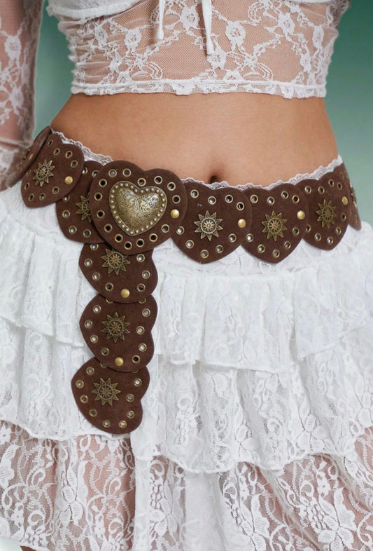 Coffee Vintage Heart Belt