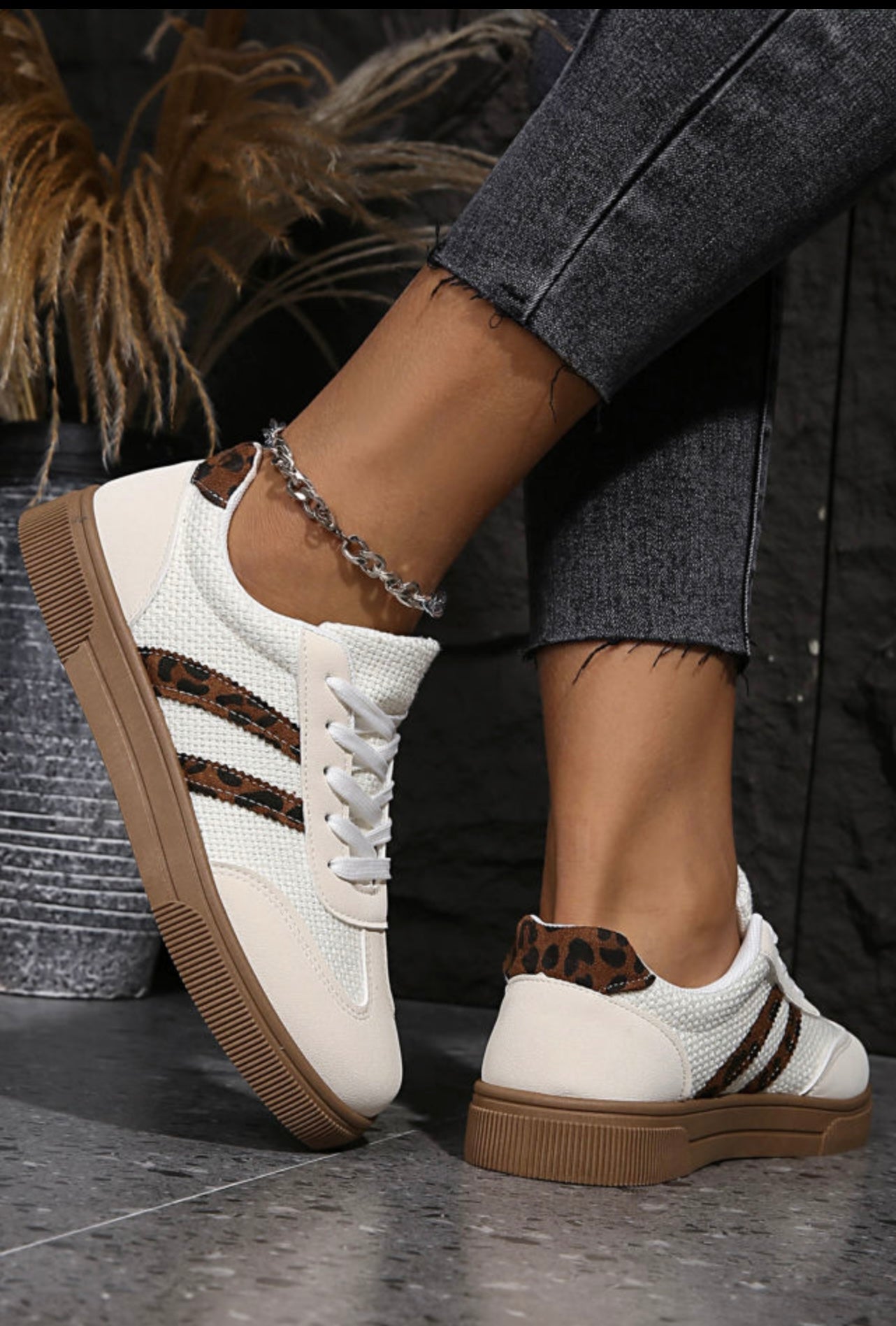 Leather Leopard Sneakers