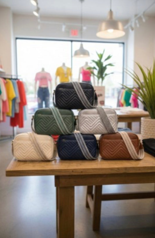 Green Chevron Crossbody Bag